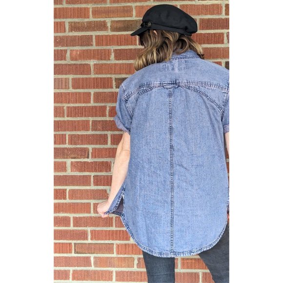 Free People Purple Button Down Shirt - Picture 7 of 8